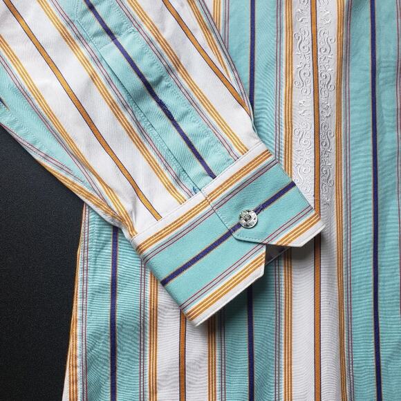 ROBERT GRAHAM STRIPED BUTTON DOWN SIZE MED - Picture 6 of 9
